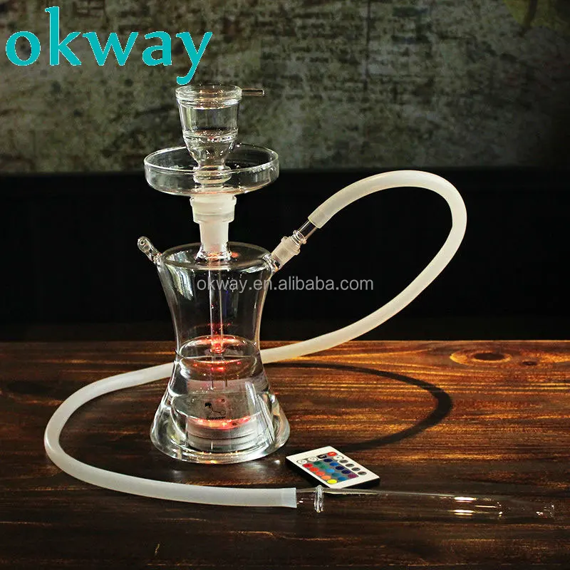 

Okway Russian Nargile All Glass Shisha hookah with Remote led In Foam Box, Different color available