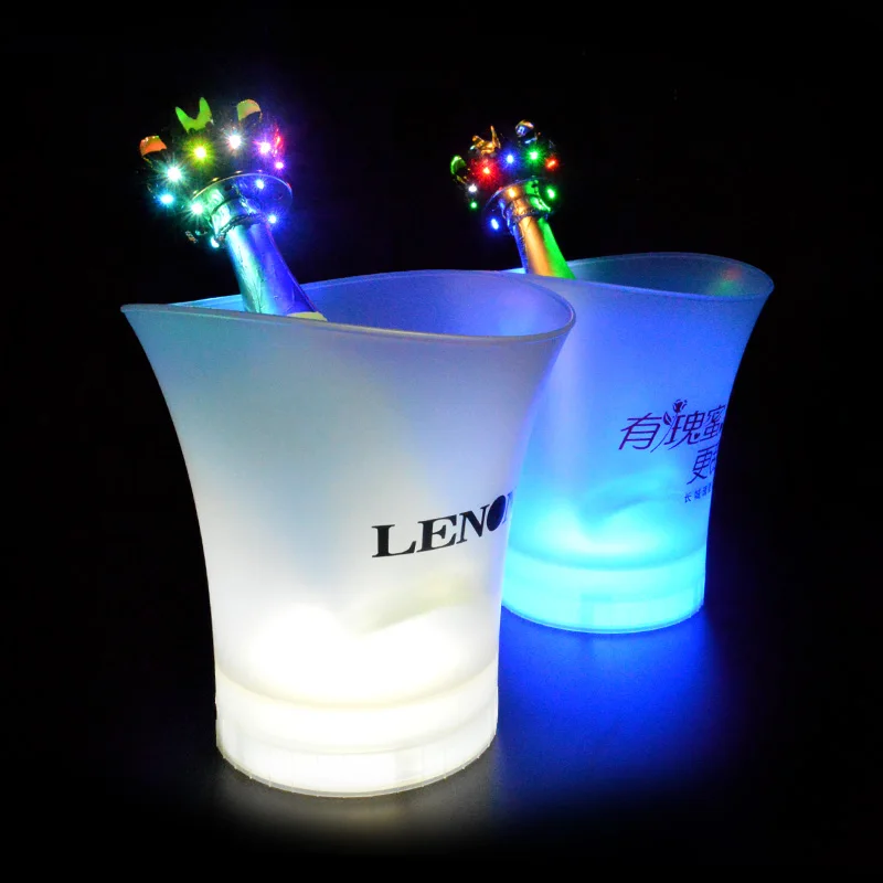 

Hot promotion cheap custom champagne wine luminous led light ice bucket, Pantone color