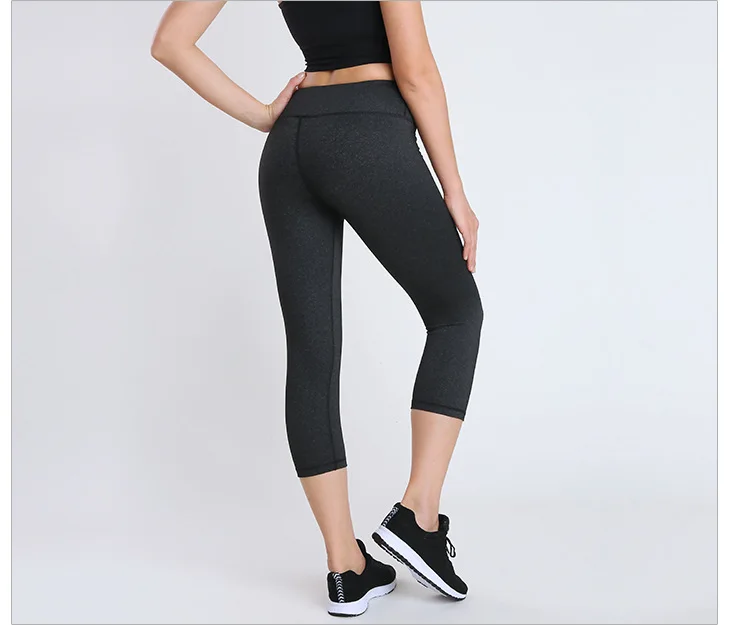 Breathable Fitness Wear Yoga Pants Mature Women Seven Sports Leggings ...