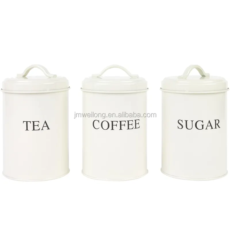 beige tea coffee sugar canisters