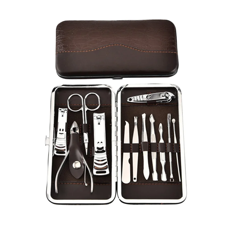 

Portable Stainless Steel Nail Clippers Set Nail Tools Manicure Pedicure Set Of 12 Pieces Nail Clippers, As the picture