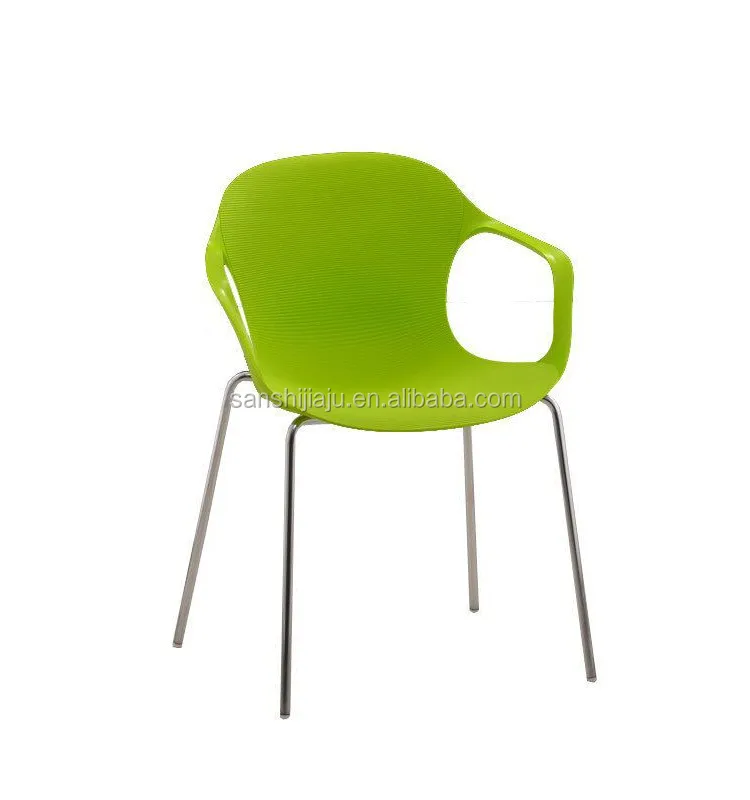 Cheap Metal Legs Plastic Chair With Steel Frame Dining Chairs