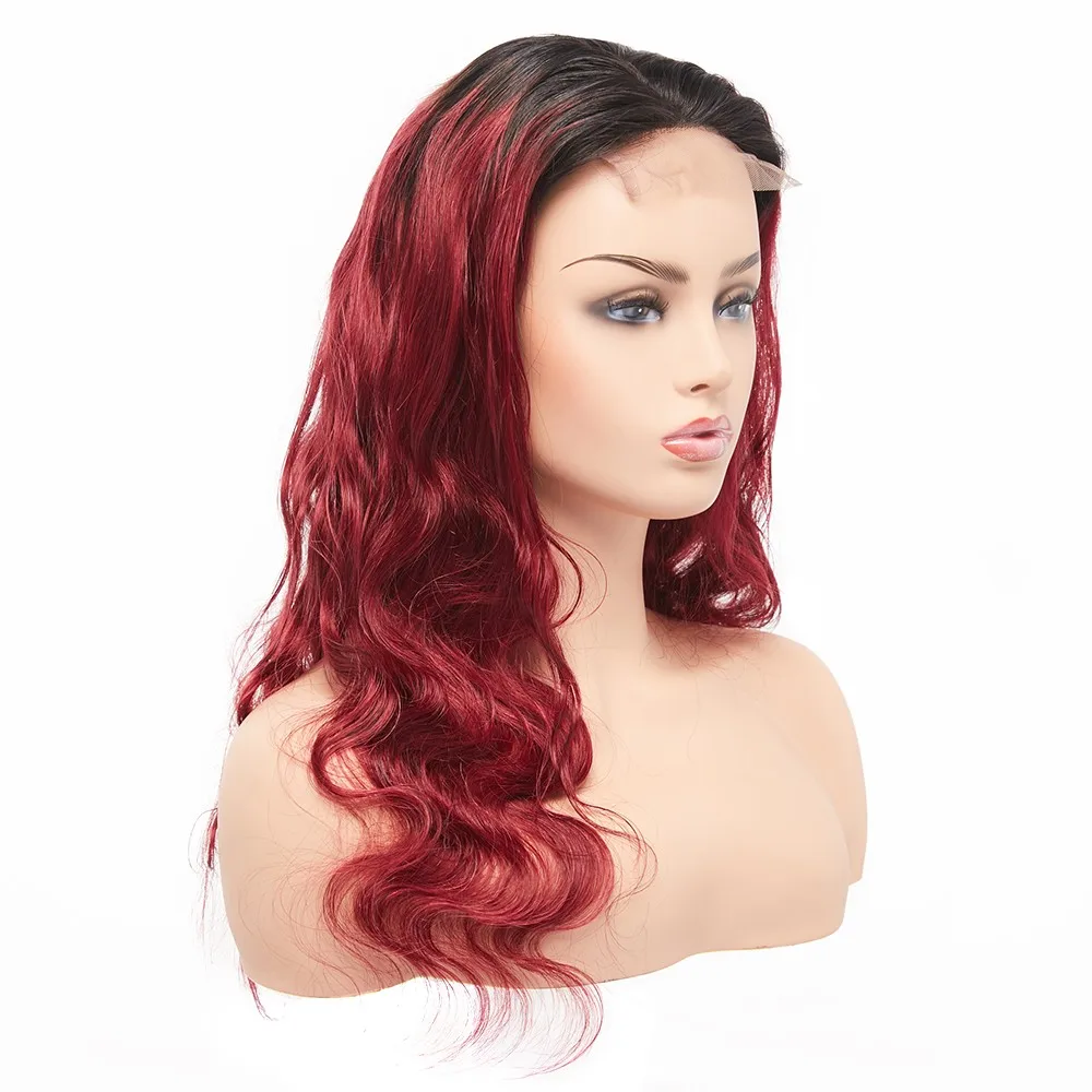 U Part T1b/99j Wine Red Color Body Wave 10 Inch Brazilian Human Hair
