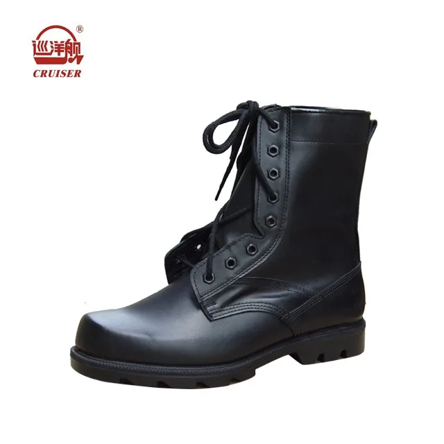 Classic Cheap Italian Black Genuine Leather Army Boots Military For Men