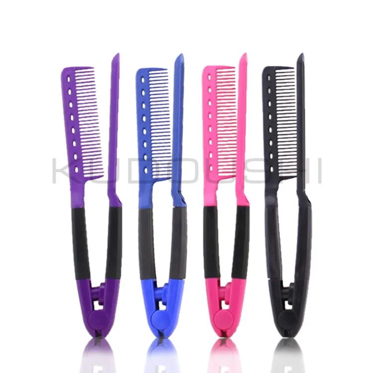 

100% boar bristle Environmental protection plastic ABS hair straightening comb professional salon syling tool static free, Purple;yellow;blue;red
