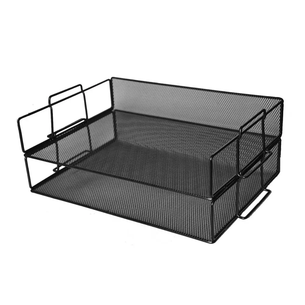 
Amazon Hot Sale Office desk organizer 4 tier mesh paper file document stackable letter tray for organizer holder 
