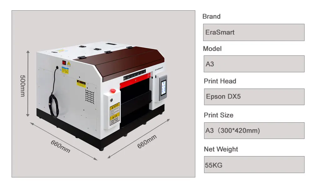 Erasmart Dx5 Printer Uv A3 Printer Uv Bottle Printer For Wine Bottle