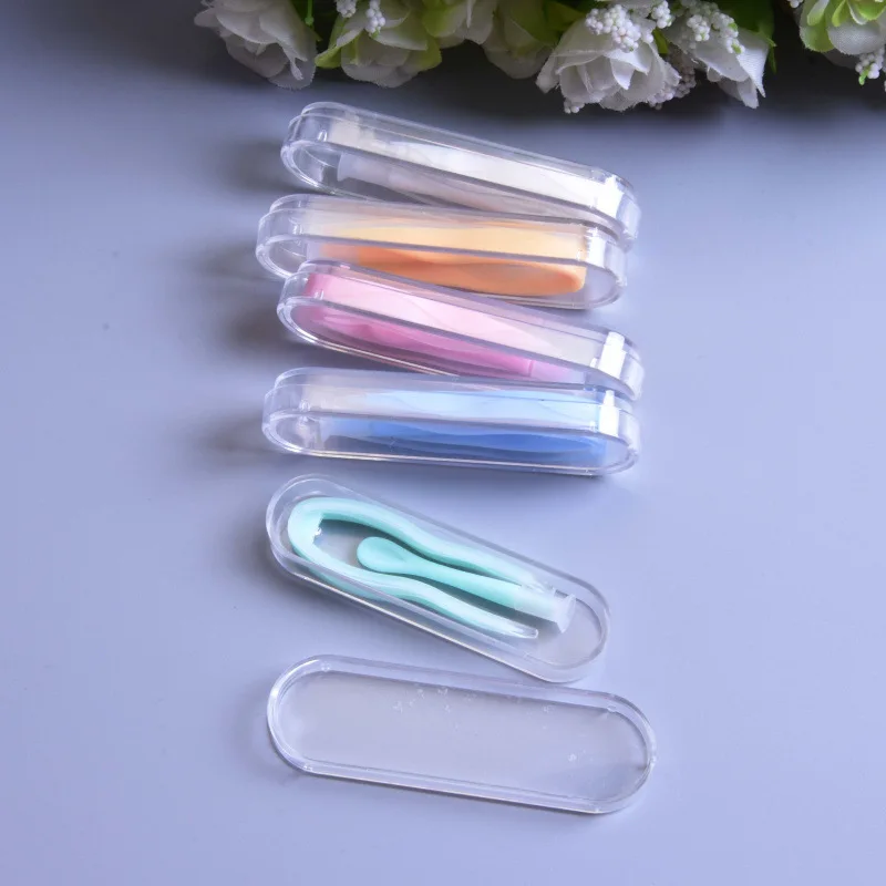 High quality Lens Box multi Color Contact Lens Case Kit Sticker fashion remover cute forcept