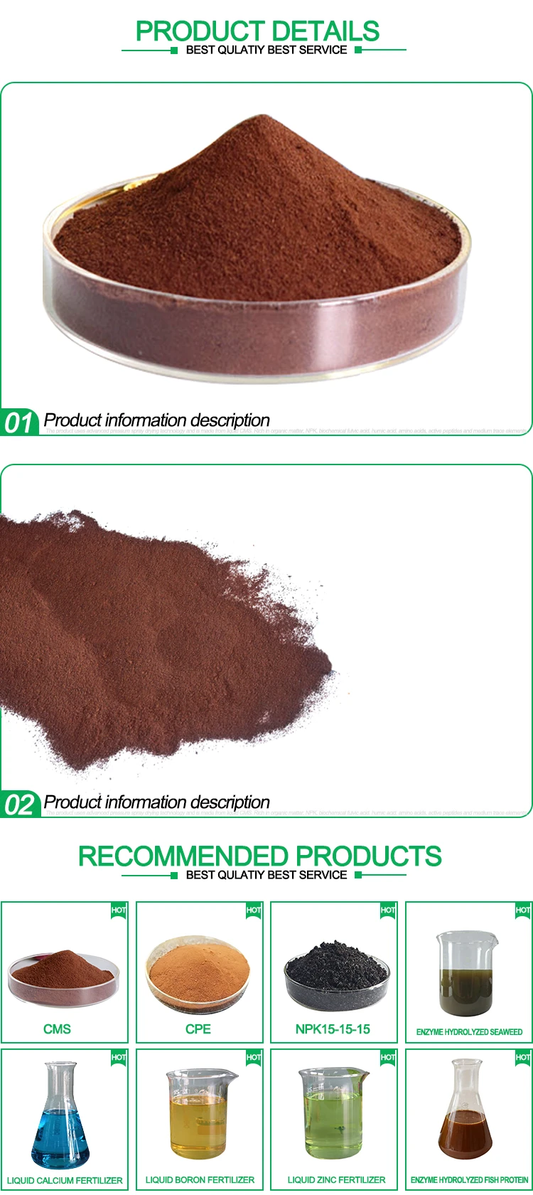 Bio organic agriculture chemical fertilizer CONDENSED MOLASSES FERMENTATION SOLUBLES POWDER fertilizer dealer supply