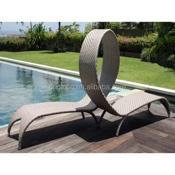 Artistic Outdoor Garden Decoration Leisure Bench Rattan Wicker