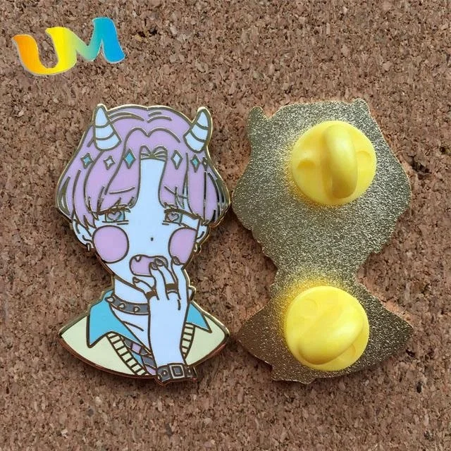 
Custom hard enamel lapel pin die casting enamel pin with metal post 
