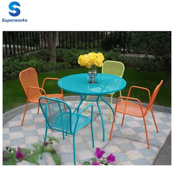 2017 Cheap Table Chairs,Round Iron Table Chairs Metal Mesh Table Chairs