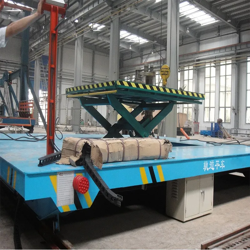 material handling lifting transfer car with scissor lifting table manufacturer