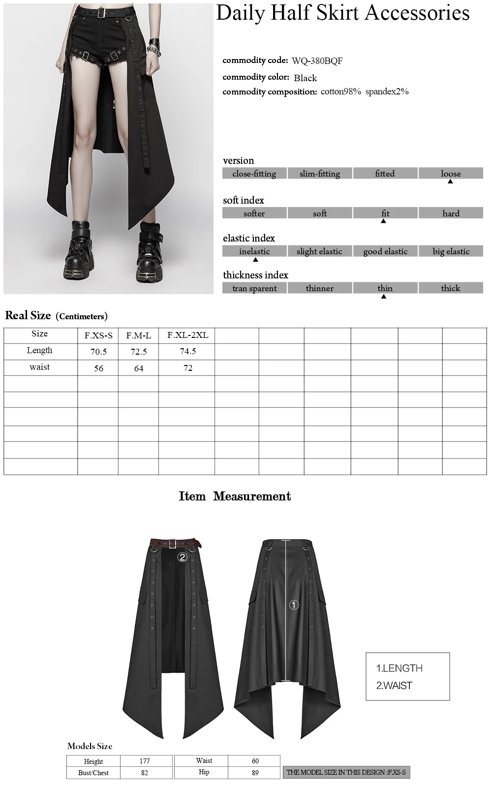 OQ-380  new street style fashion Daily Half Skirt Accessories
