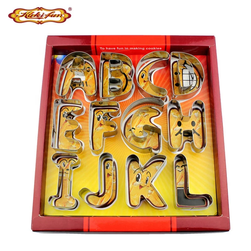 

stainless steel 26 English letters cookie Cutters mould alphabet shape cake mould new products