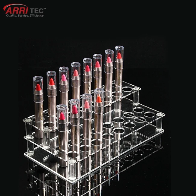 Custom Retail Store Counter Top 4 Tier Clear Lipstick Acrylic Display