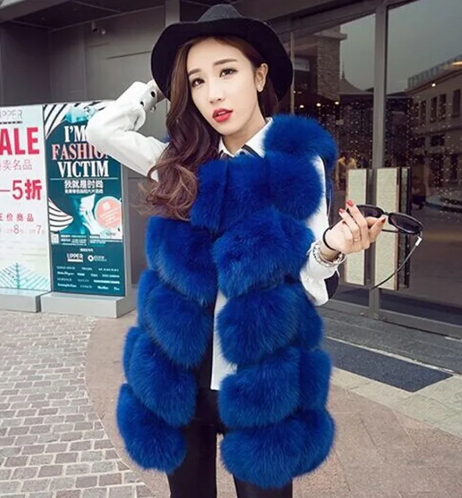 

YQ70 wholesale fashion winter women faux fox vest custom faux fur Gilet with Factory price