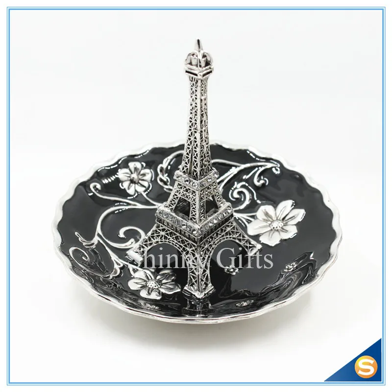 

Hot Sale Eiffe tower Design Metal Jewelry Display Stand Ring Holder