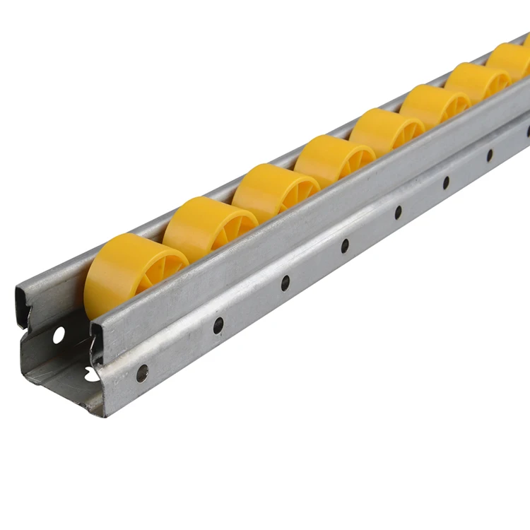 Sgcc 40mm Wide Shelf Roller Track System With Yellow Small Plastic Esd ...