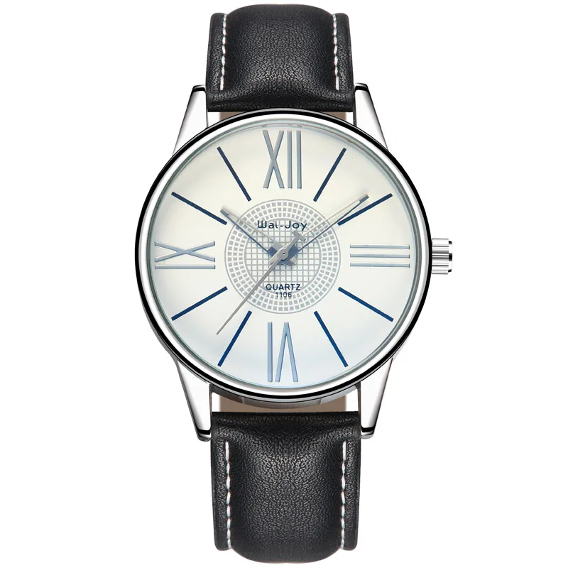 

WJ-8111 Popular Waterproof Leather Strap Stainless Steel Back OEM Vogue Businessmen Watch High Quality Cheap Male Watch, Mix