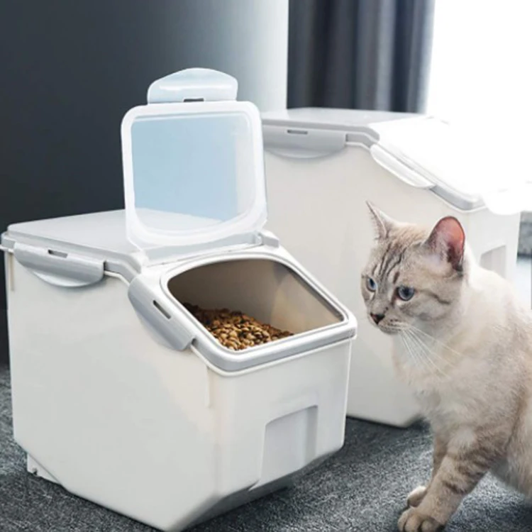 

Wholesale large plastic dry dog food storage containers, Blue transparent grey