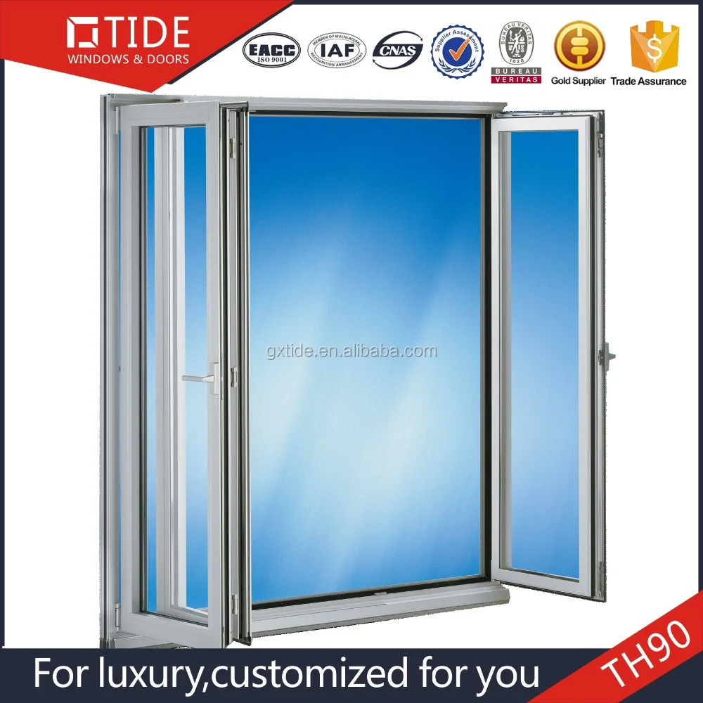 Marco de aluminio de apertura hacia el exterior Windows construcción