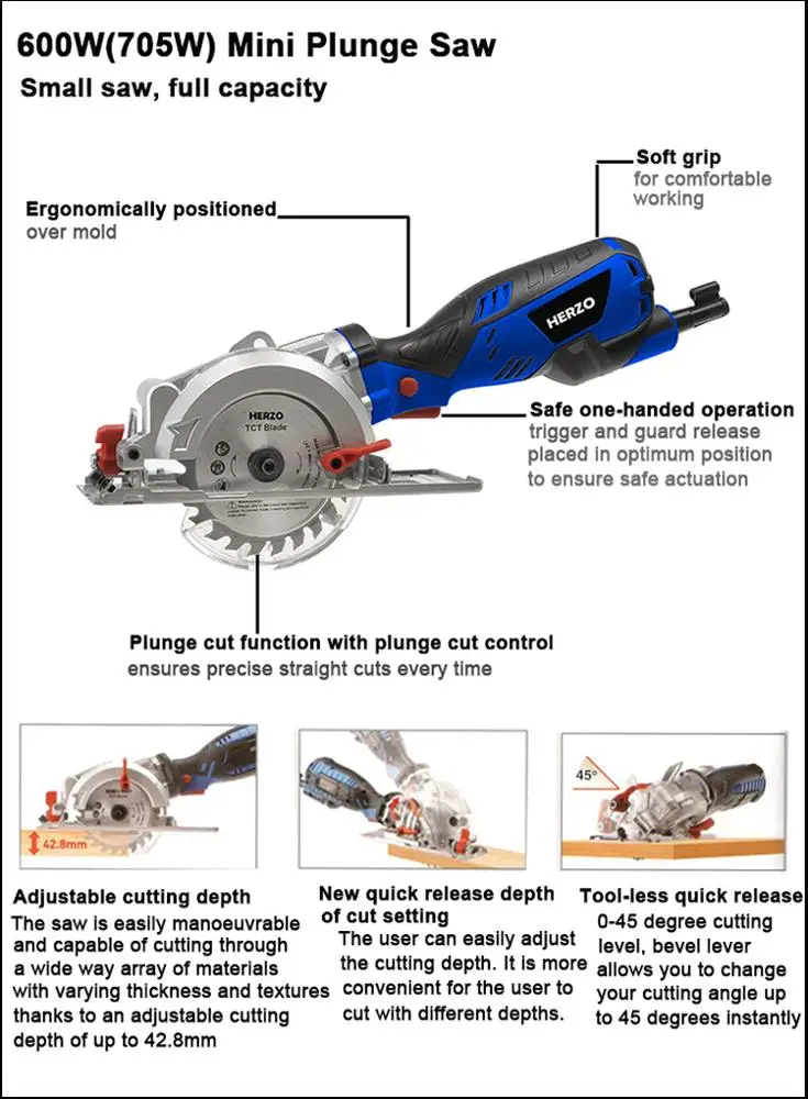 Herzo mini circular discount saw