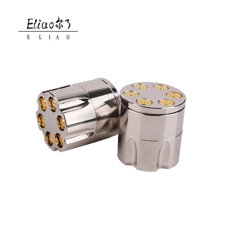 Yiwu Erliao 3 Parts 41mm Coin Shape Metal Tobacco Grinder Snuff Smoke