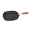 Square grill pan die casting, Korea bbq grill pan, beaf grill pan with foldable handle