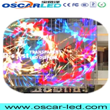 full color video transparent led screen large panel curtain outdoor viewing window show transparent display