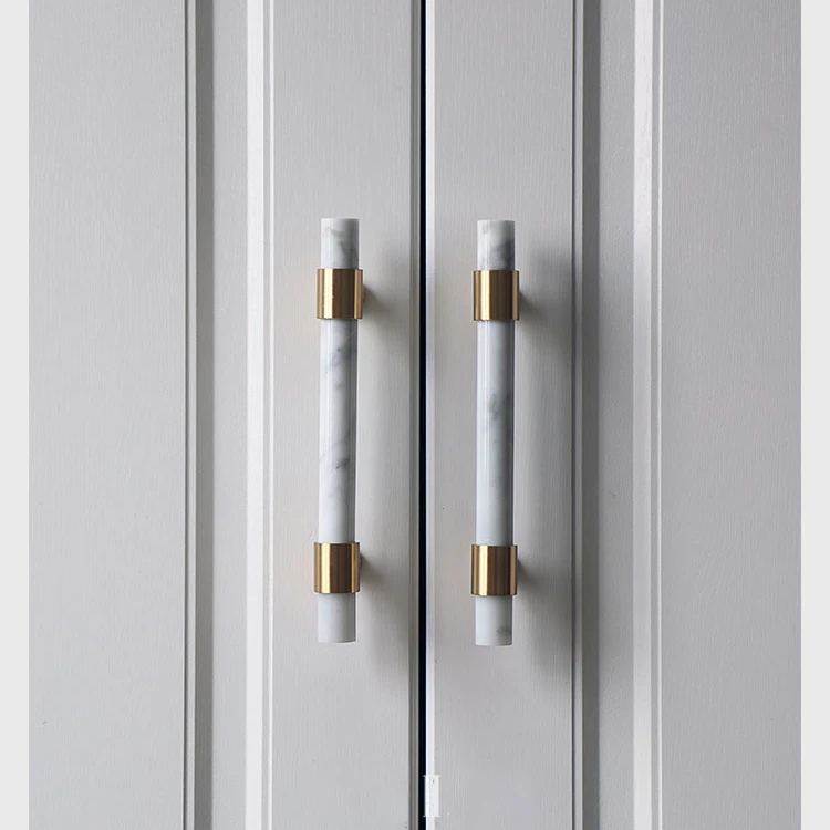 Qiansi Luxury Marble Brass Furniture Cabinet Cupboard Wardrobe