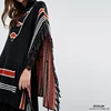 Wholesale Chunky Knit Incantation Patterned Design Pull-on Style Women Hoodie Poncho Sweater