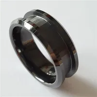 

2019 High Quality Black Ceramic Channel Ring Blanks for Inlay WEDDING RING