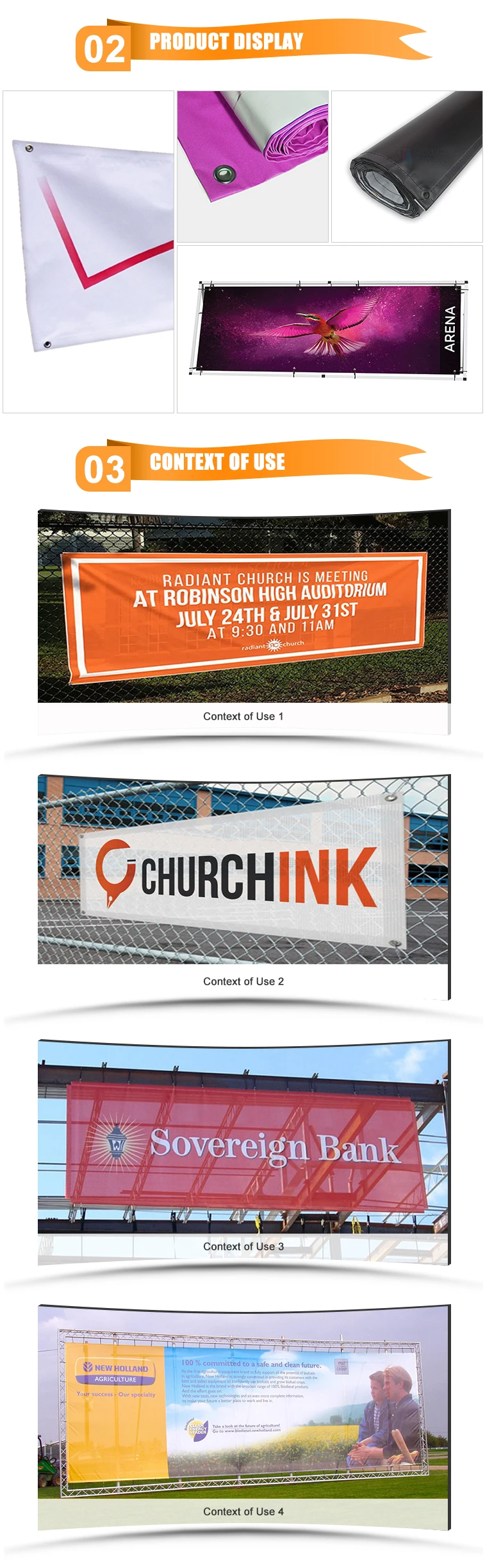 Custom Full Color Printed Advertising Outdoor Banner With Free