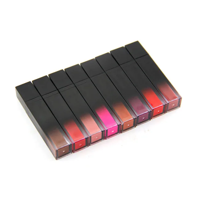 

No logo lip makeup waterproof matte lipstick private label matte lip gloss with Gradient tube, 8 colors optional