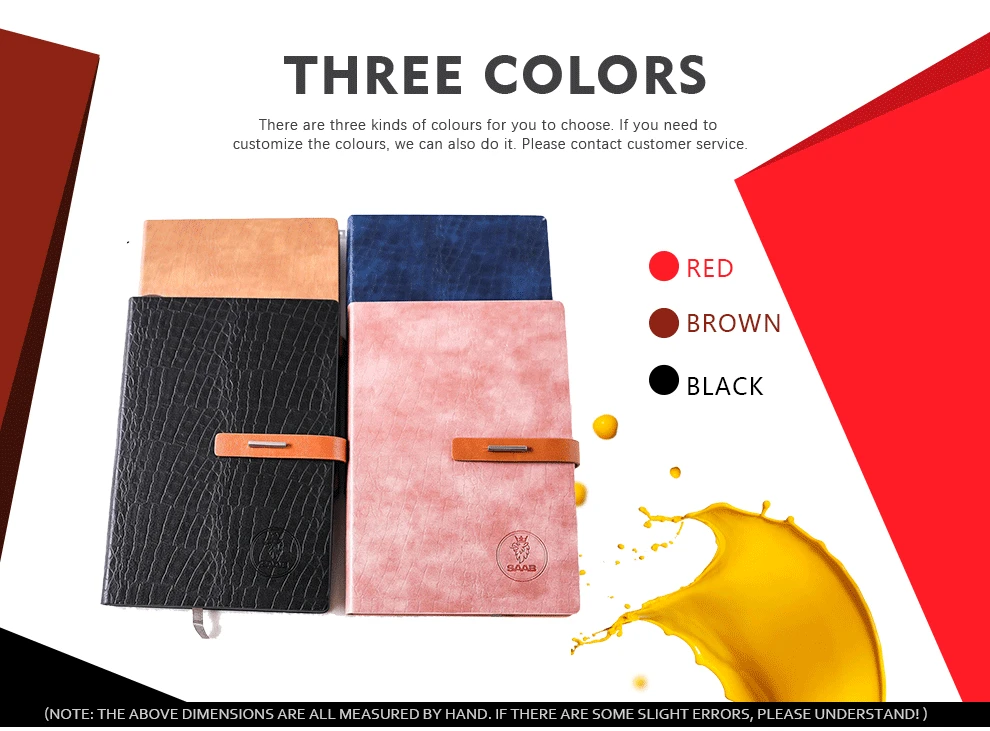 Promotional Custom Logo Paper Back A5 PU Leather Notebook With Pen