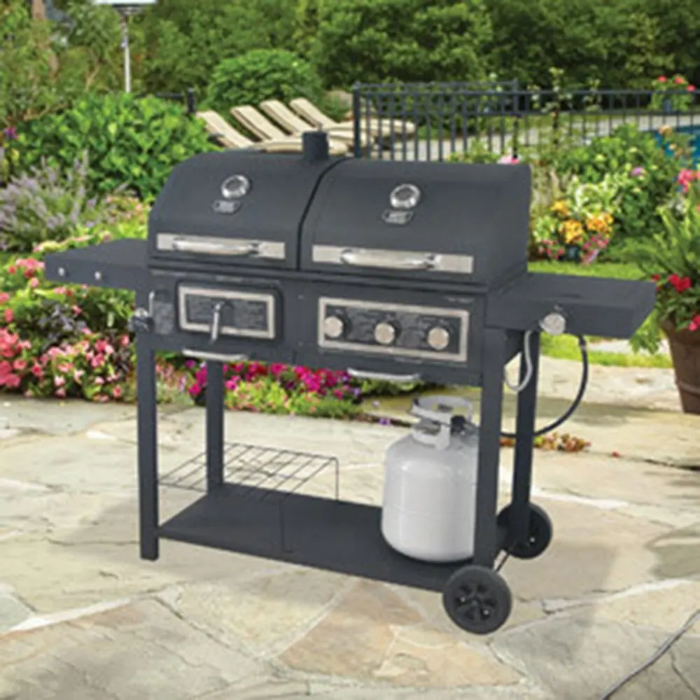 Buy Backyard Grill Gas Charcoal 3 Burners Grill Tube Side BBQ