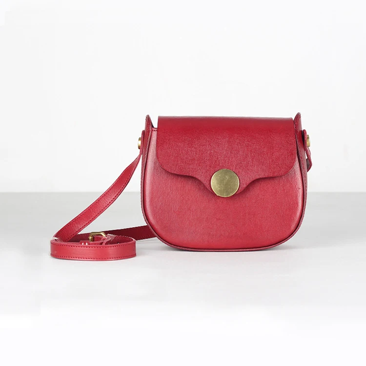 

Vintage Retro Solid Vegetable Tanned Leather Ladies Shoulder Handbags Women Crossbody Messenger Bags