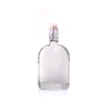 500ml clear flat square glass spirit bottle with swing cap