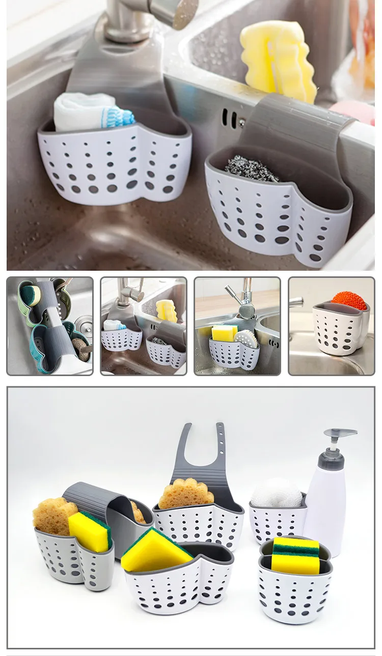Sink Sider Suction Cup Holder Dry Basket Faucet Hanging Brush Drain