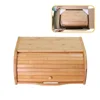 Wooden Unique Storage Vacuum Wood Double Container Corner Bamboo Basket Bread Box