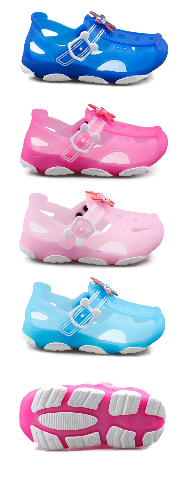 
Outdoor summer beach jelly shoes children PVC sandals kids clogs 