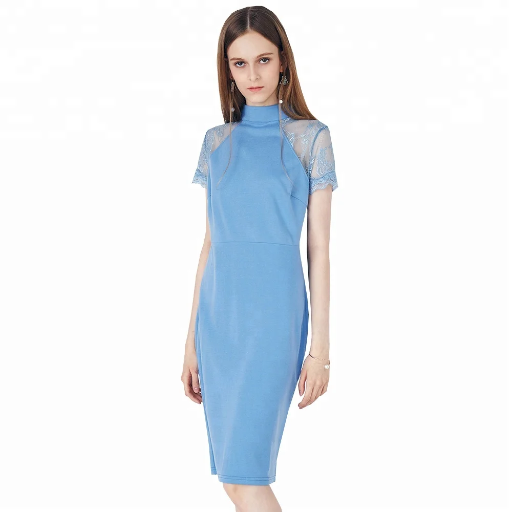 

Slim Fit Transparent Lace Ladies Western Sexy Night Tight Dress Pattern Online Shopping Traditional Chinese Dress, Blue;black