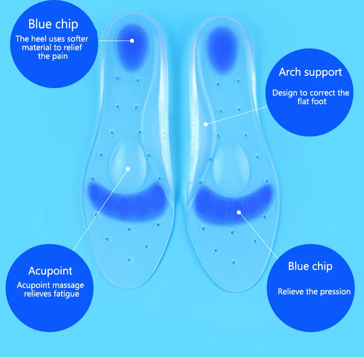Soft And Comfortable Medical Silicone Gel Shoe Insole Diabets Gel