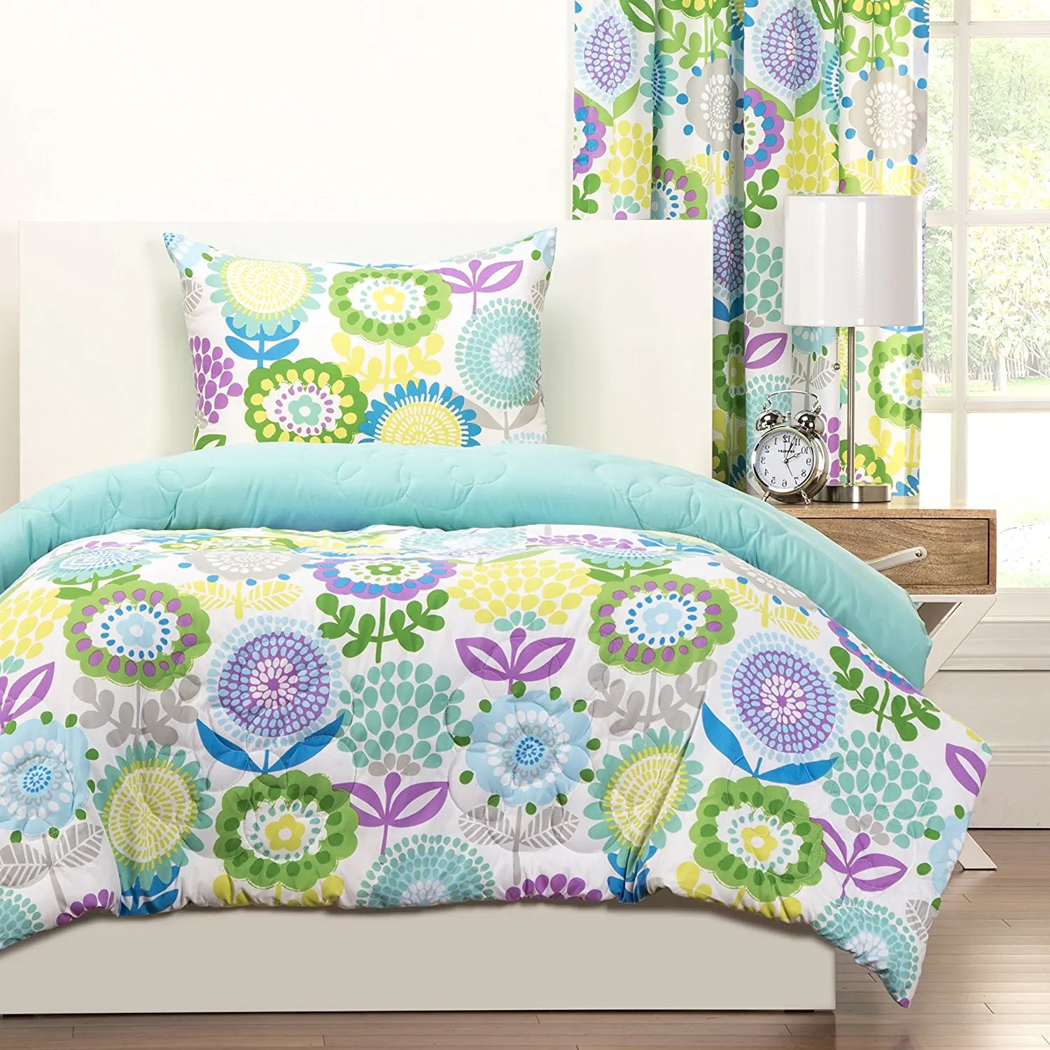 Buy 7 Piece Girls Multi Floral Comforter Full Set All Over Flower