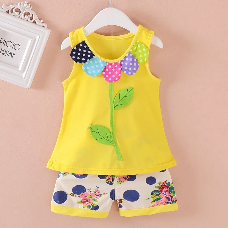 China Suppliers Newborn Baby Girl Summer Clothes Sets Wholesale