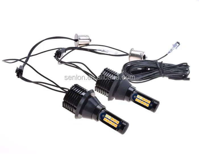 2018 New CANBUS dual colors LED DRL turn signal light side p21w 1156 S25 Ba15s T20 T25 w21 w21w