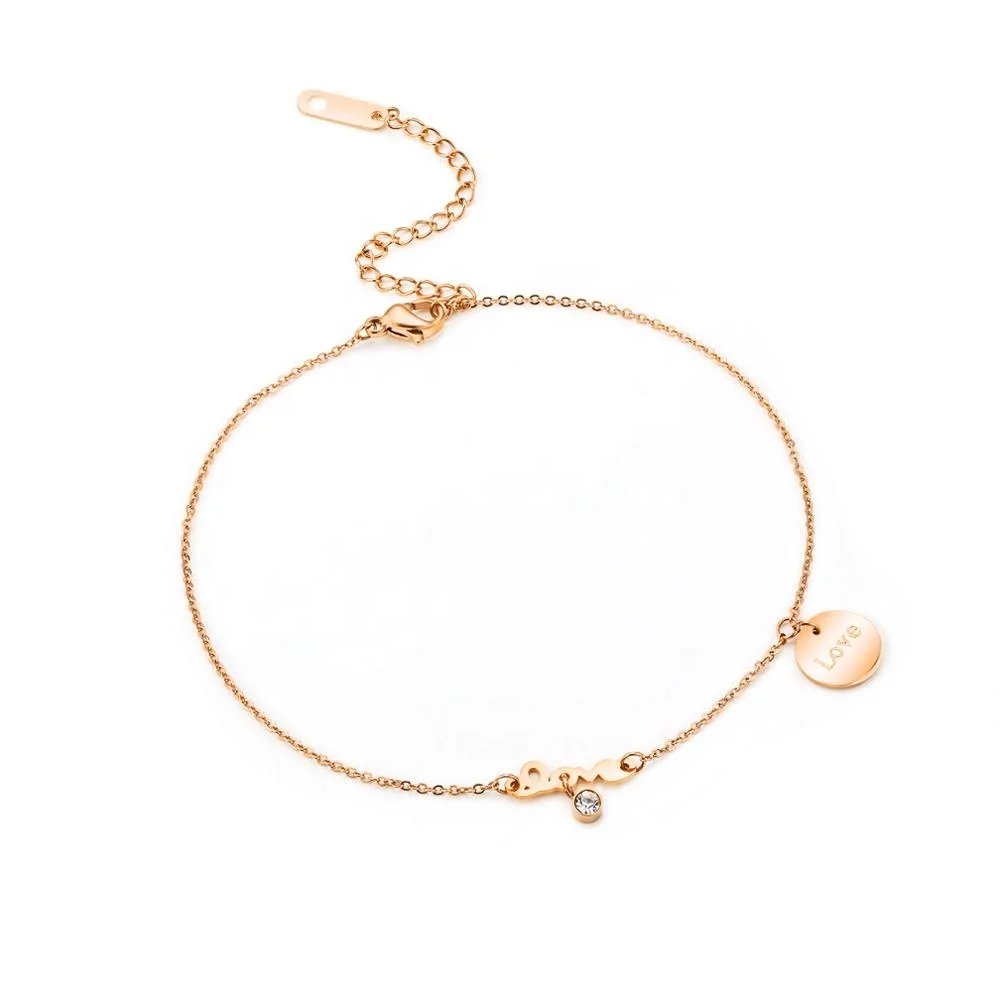 

Loftily Jewelry Heart Forever Lettering Round stainless steel Charm bracelet women