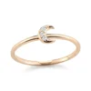Small MOQ Solid Yellow Gold plated sterling silver crescent customized ring