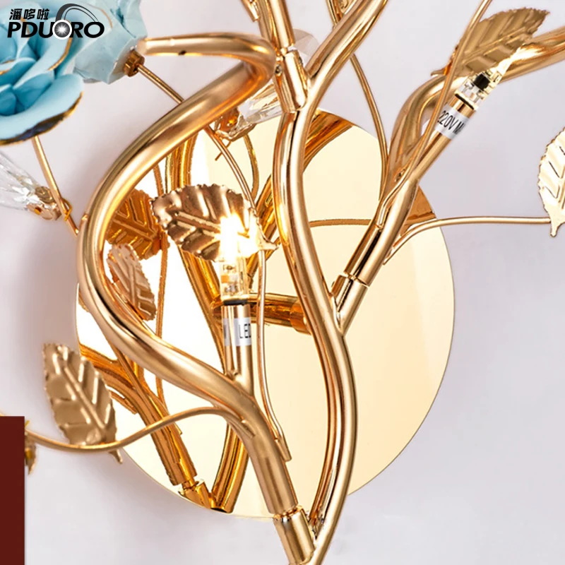 2018 new fancy modern crystal chain Wall lamps in china factory